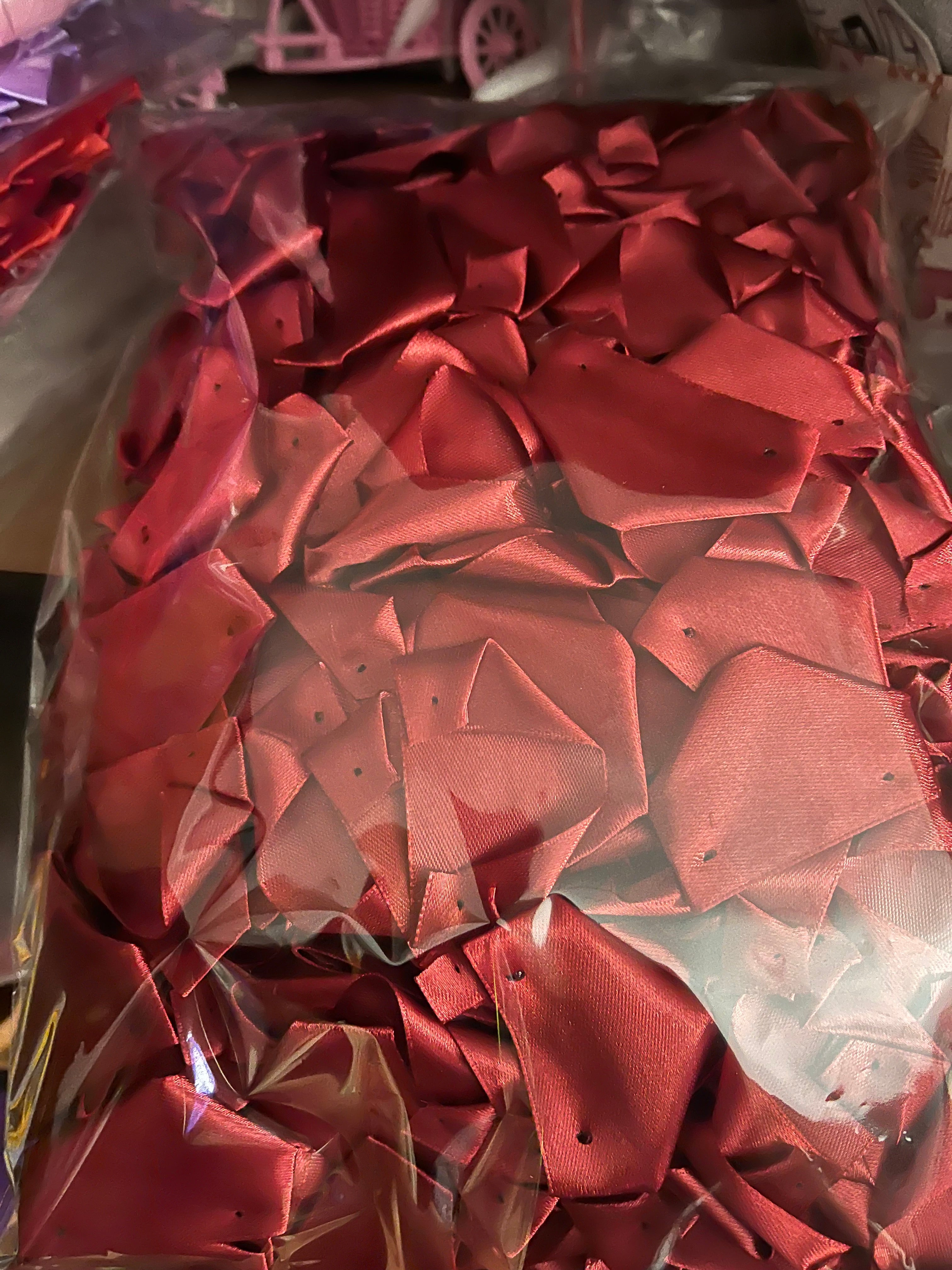 A bag of Ribbon Rose Petals (Count of 150)